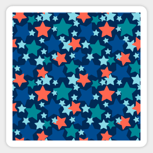 Colorful stars over blue background Sticker